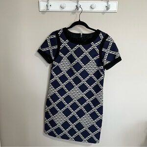 Women’s Trina Turk Blue Short Sleeve Aztec Dress - Size 4